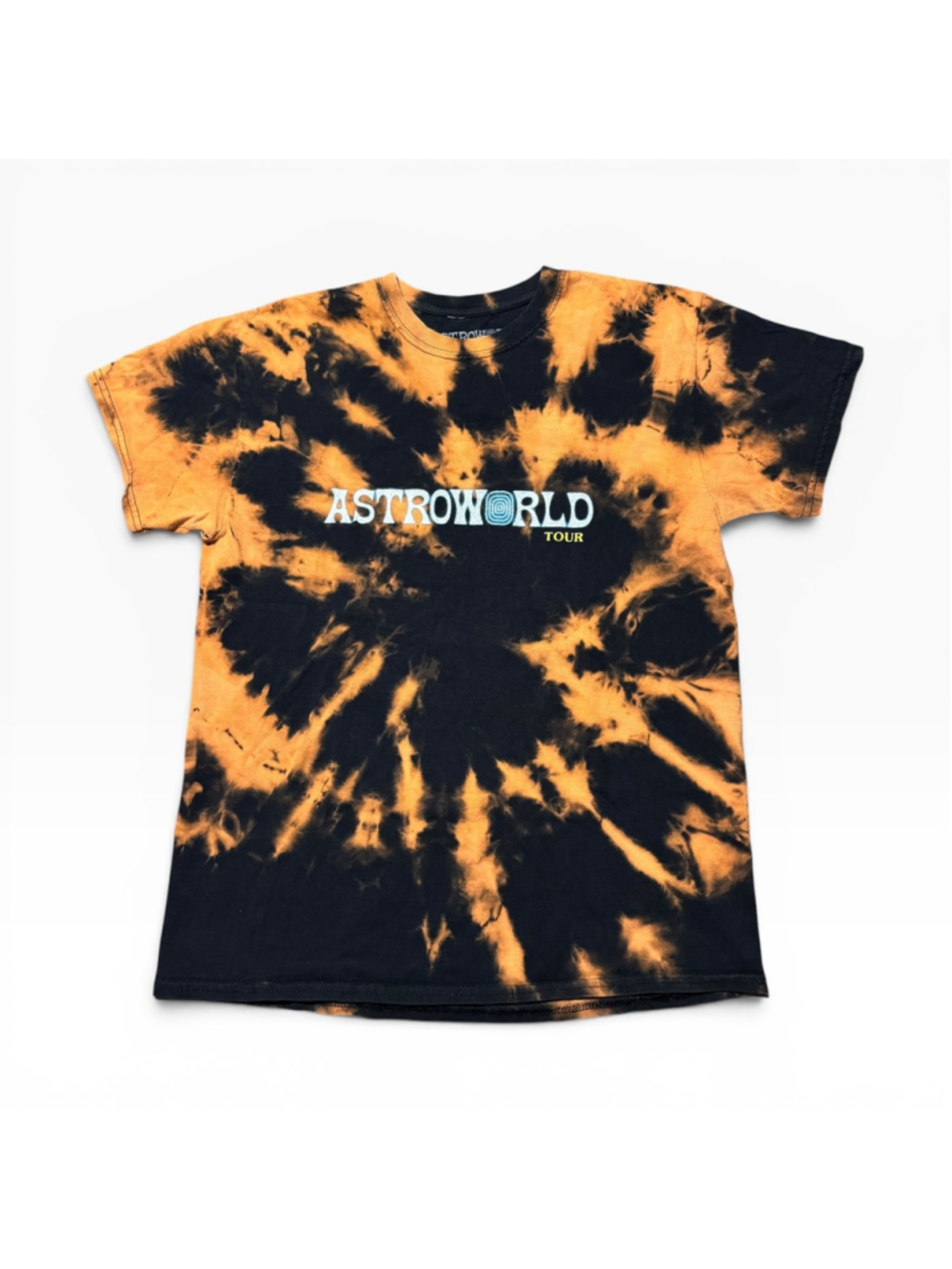 Travis Scott Astroworld Tour Tie-Dye T-Shirt Size Small Front and Back Graphic